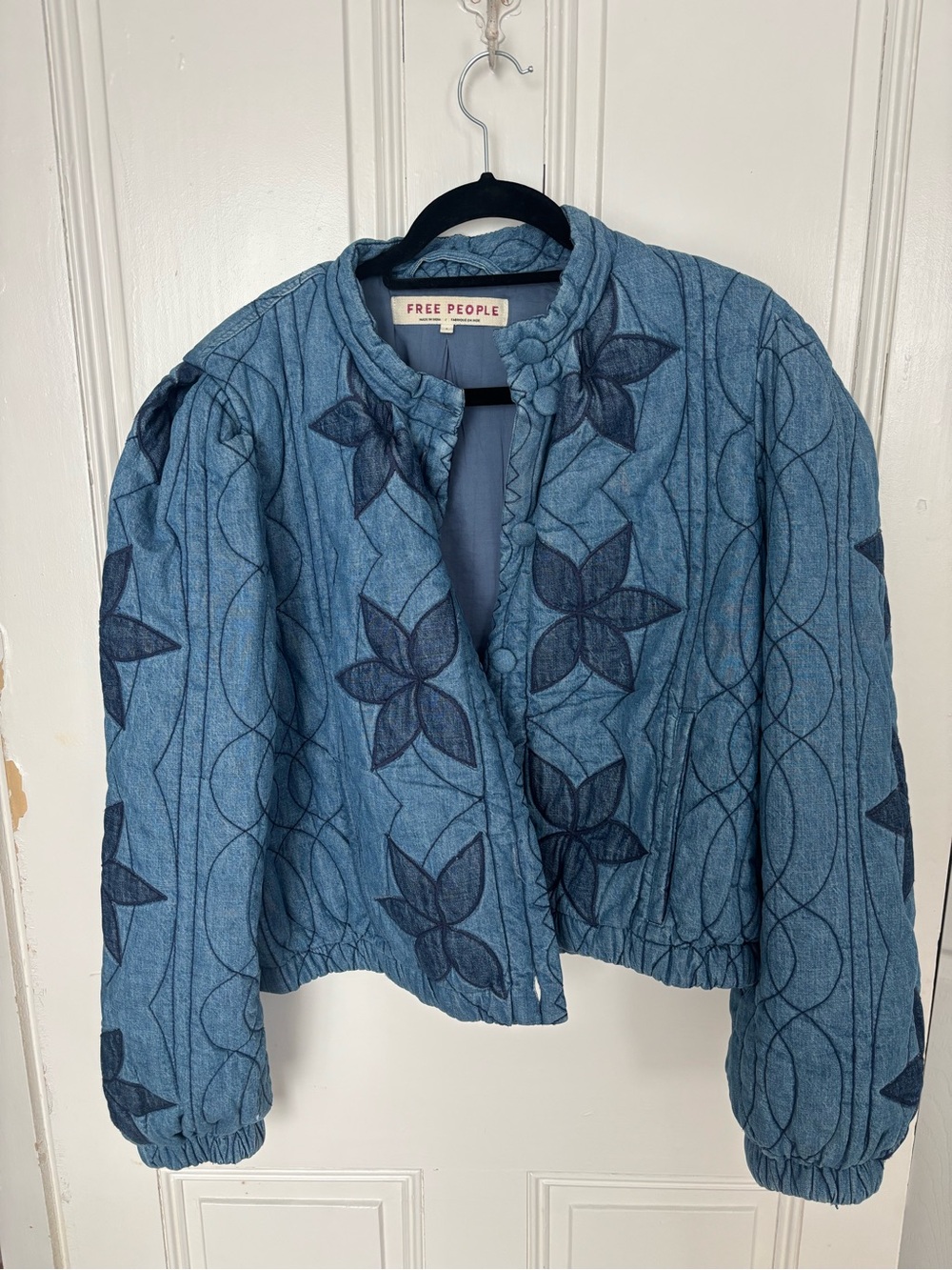 Free People Quinn Quilted Cotton Denim Jacket